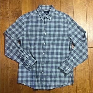 Charles Tyrwhitt Gray Plaid Button Down Slim Fit Shirt Size M Casual Soft